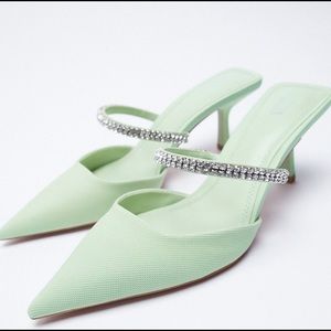 SPARKLY HEELED MULES